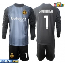 Inter Milan Yann Sommer #1 Torwart Heimtrikotsatz Kinder 2025-26 Langarm (+ Kurze Hosen)